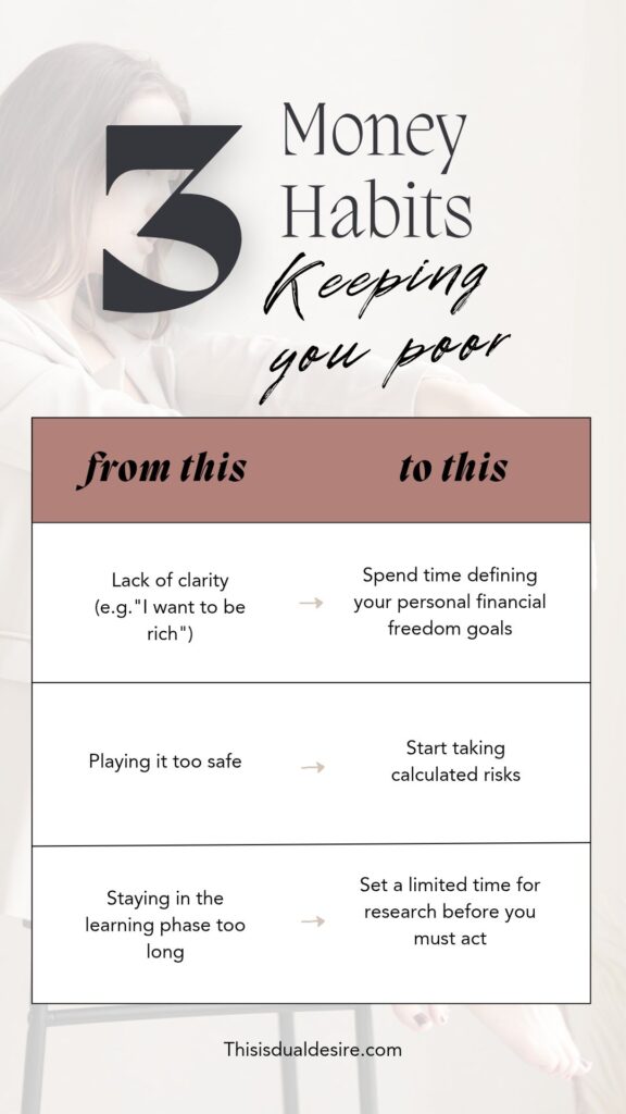 Text-based image about money habits keeping you broke, focusing on a lack of financial planning.
