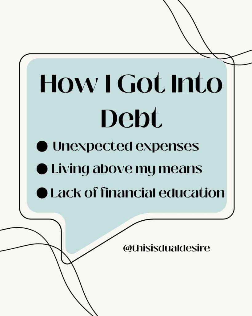 Infographic "how i got into debt"