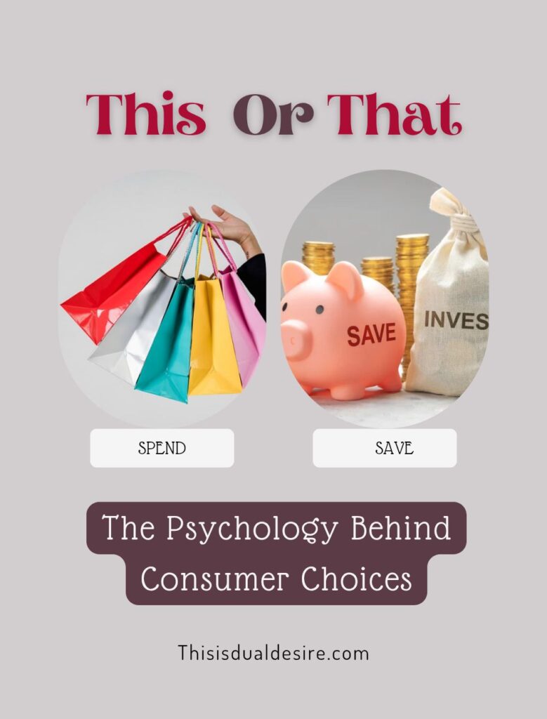 Comparison graphic contrasting the two different types of consumer, spenders versus savers.