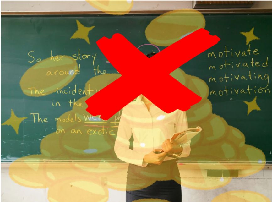 Teacher in a classroom highlighting the lack of education around money management in schools.